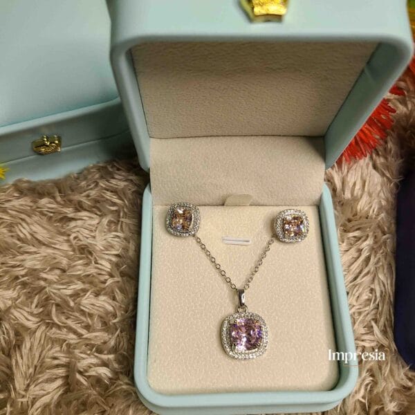 Pink Gemstone Jewelry Set