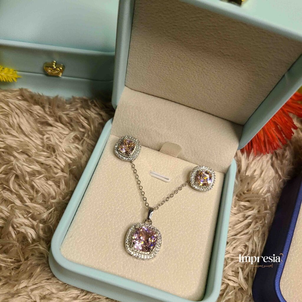 Pink Gemstone Jewelry Set