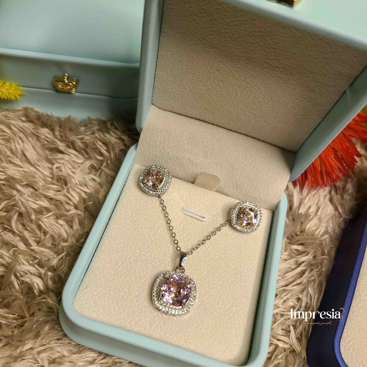 Pink Gemstone Jewelry Set