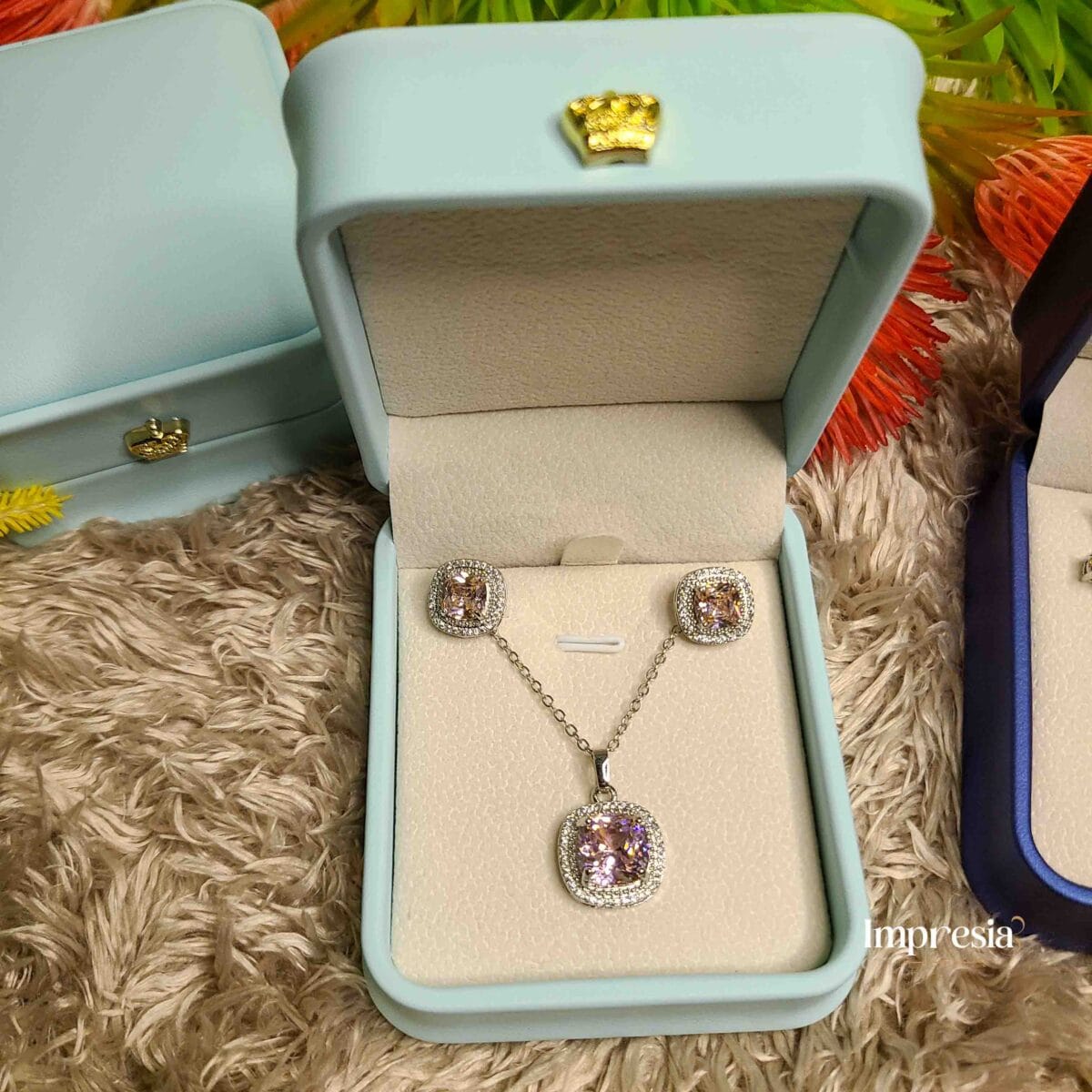 Pink Gemstone Jewelry Set