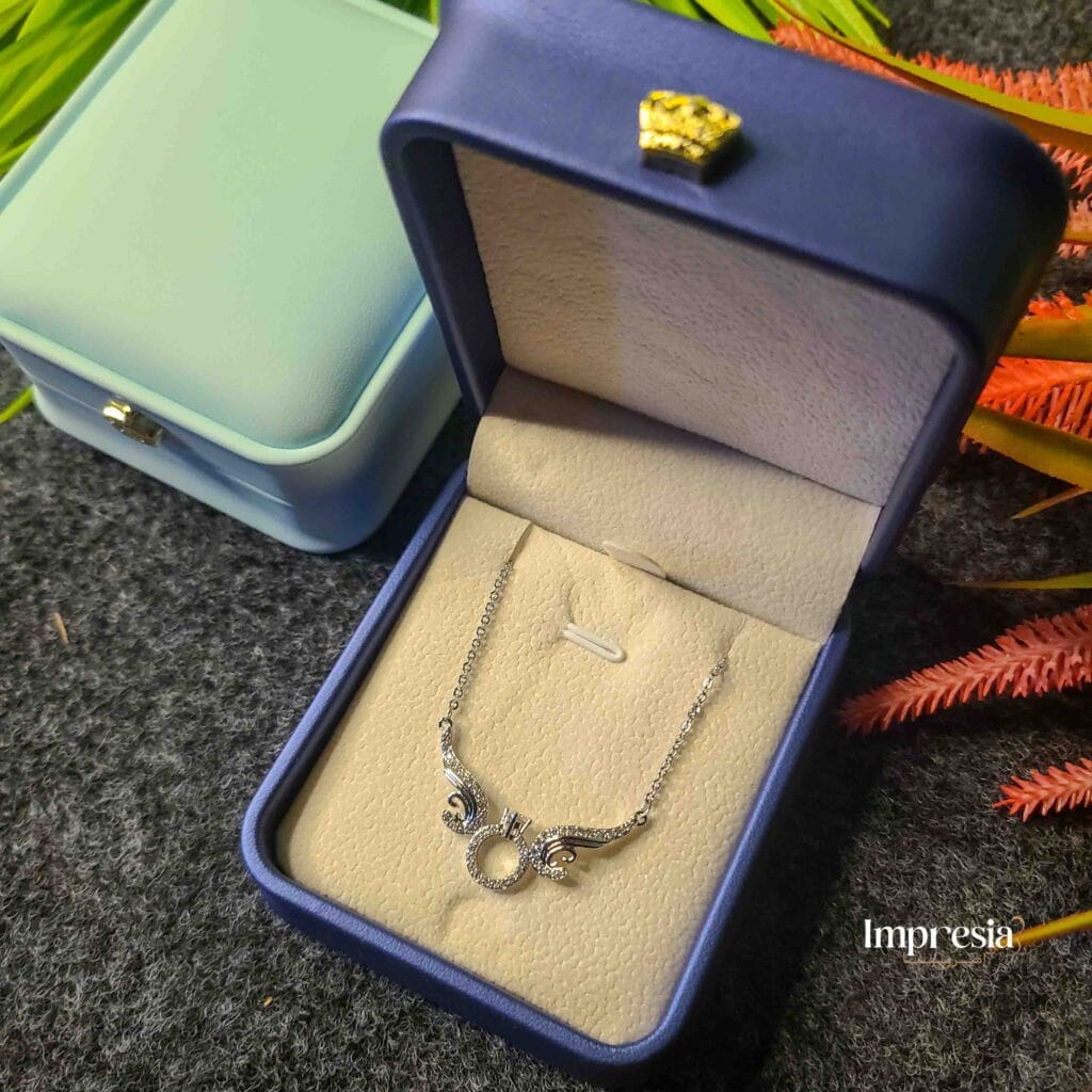 Winged Crystal Circle Necklace