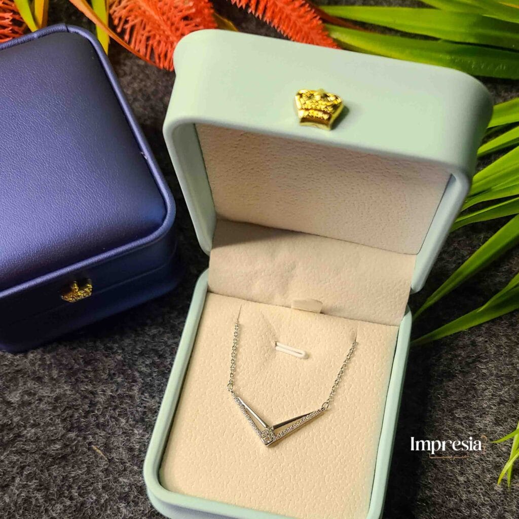 Silver V-Shaped Pendant Necklace