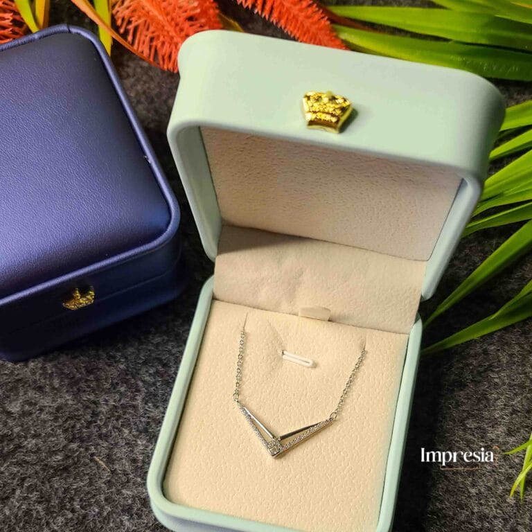 Silver V-Shaped Pendant Necklace