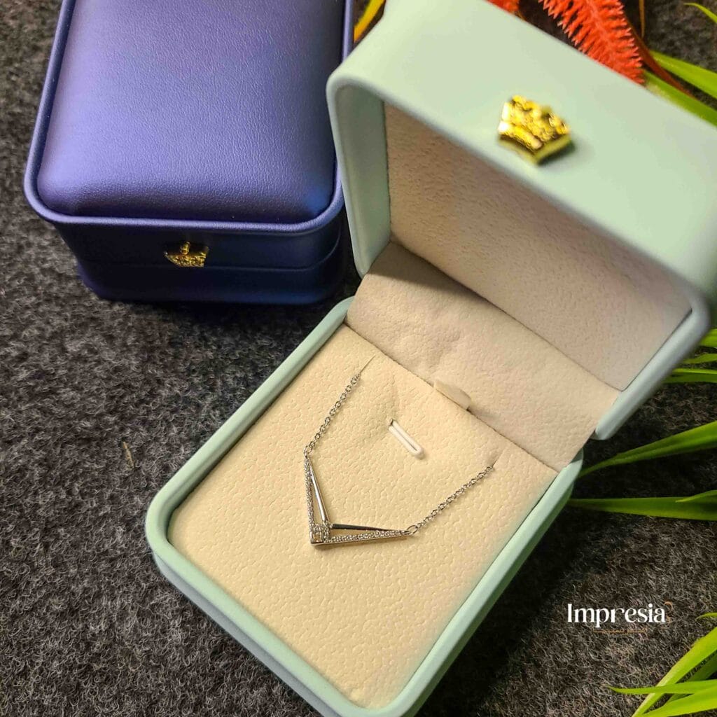 Silver V-Shaped Pendant Necklace