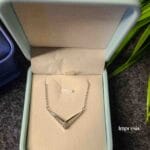 Silver V-Shaped Pendant Necklace