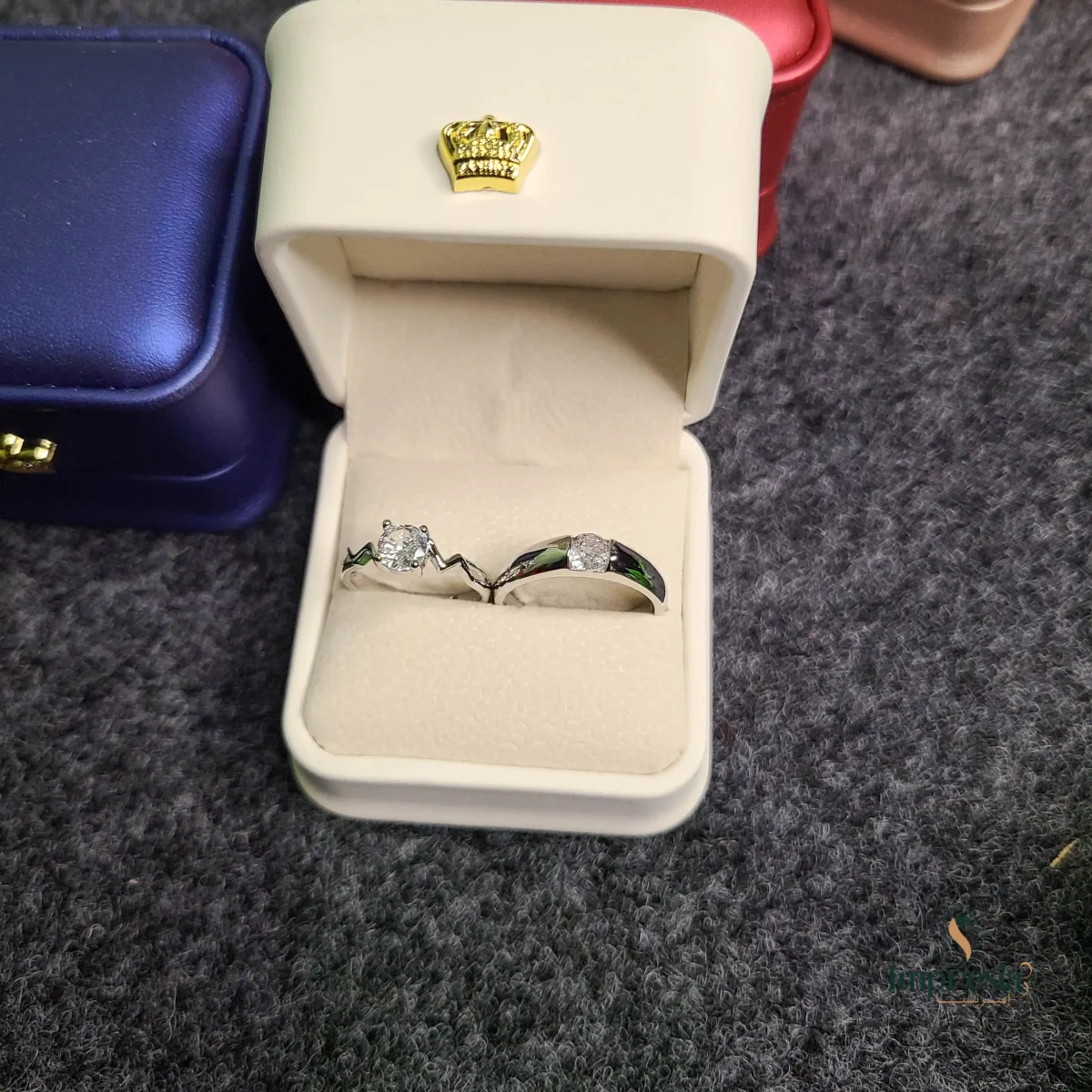 Premium Silver Couple Rings Set