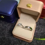 Premium Stone Silver Couple Ring