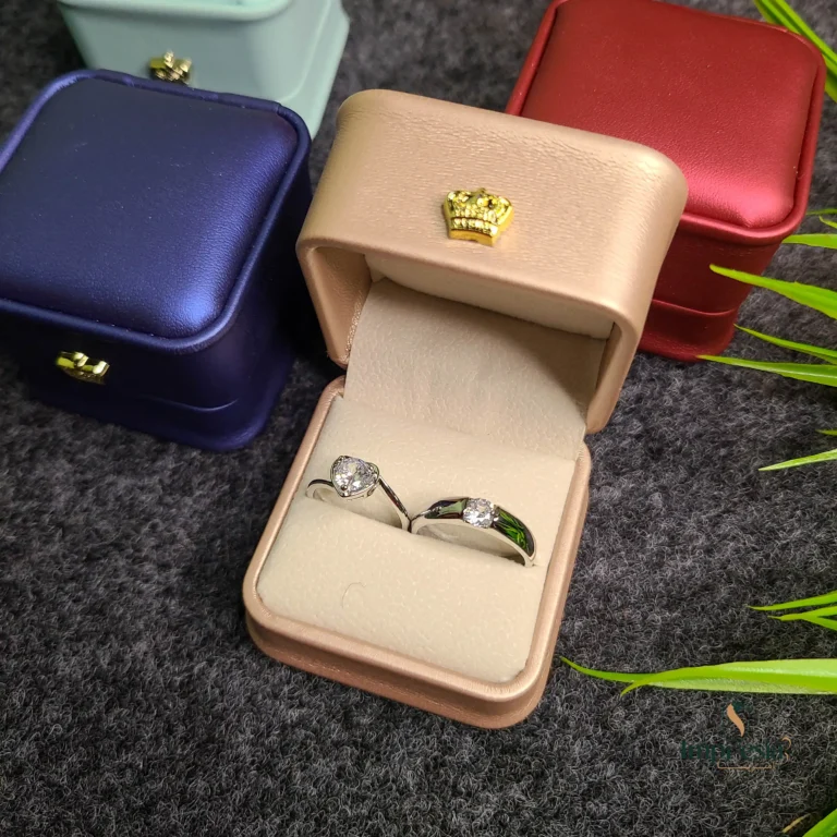 Premium Stone Silver Couple Ring