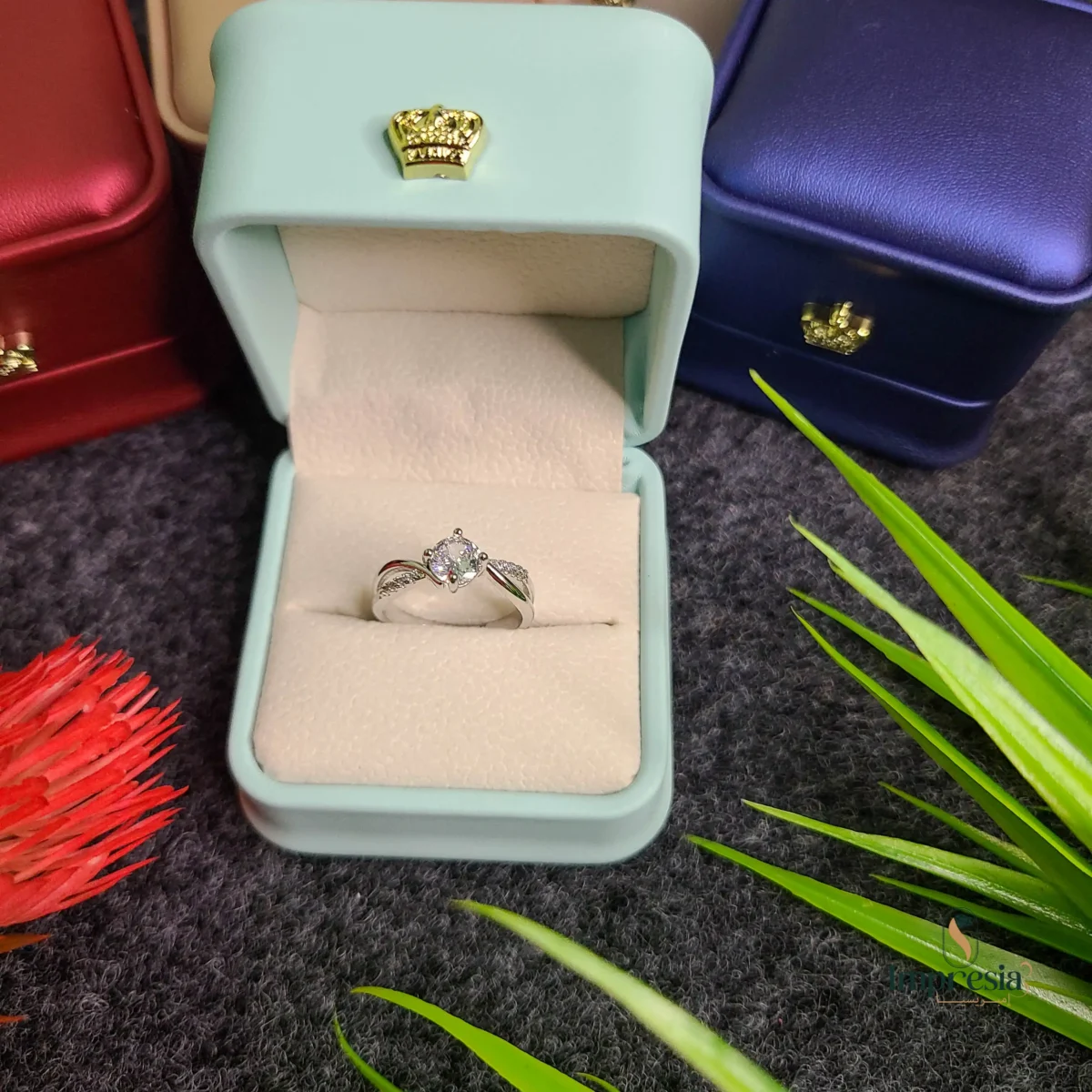 Silver Plated Stone Ring
