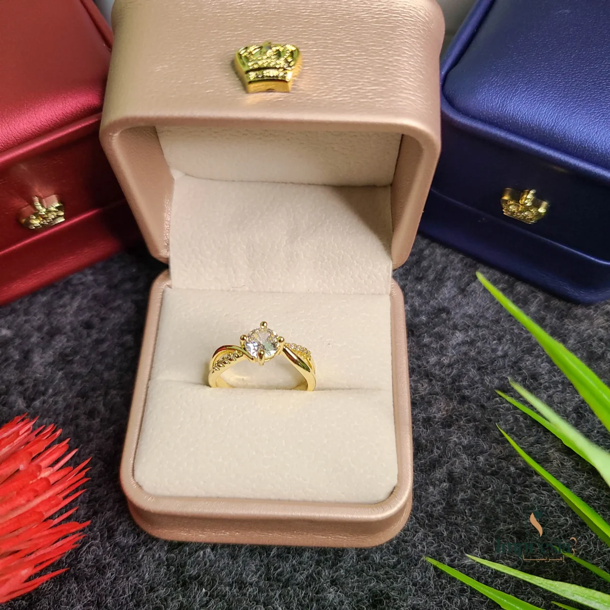 Gold Plated Stone Ring