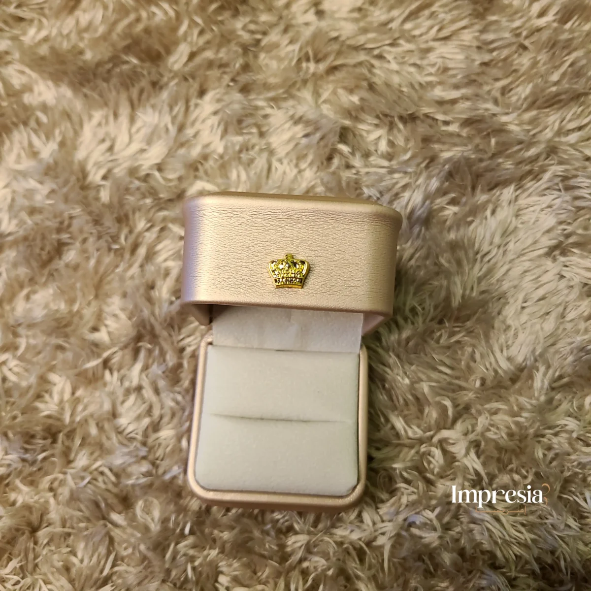 Gold Leather Ring Box – Premium Couple & Single | Impresia