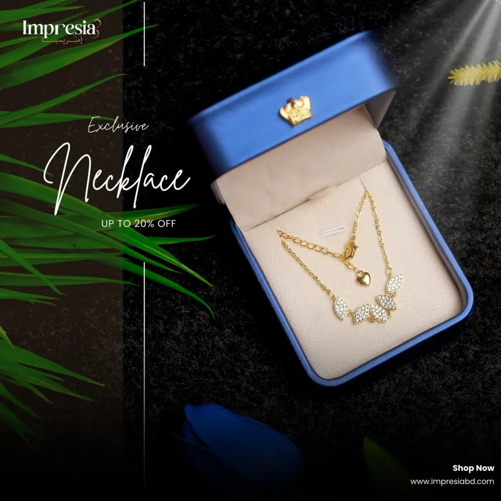 Gold Plated Butterfly Pendant Necklace