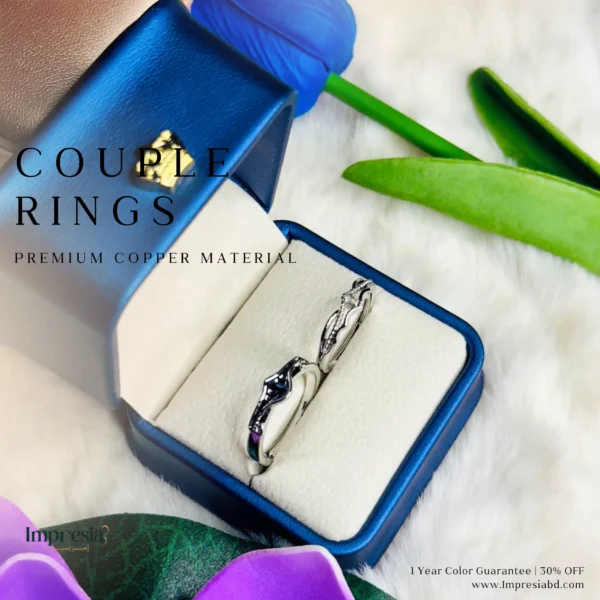 Silver Couple Ring Set