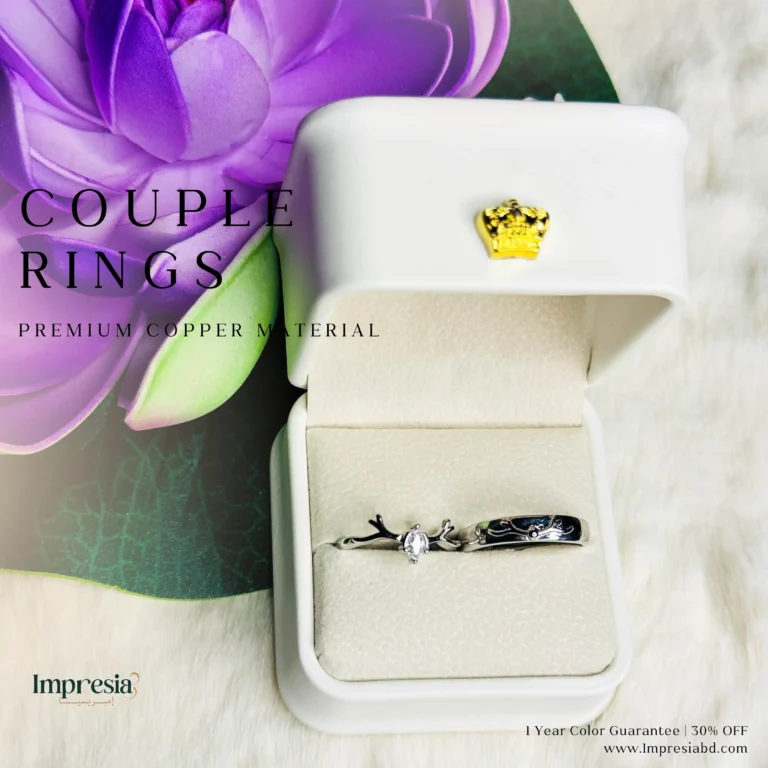 Silver Couple Rings with Stone