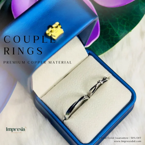 Minimal Silver Couple Ring Set